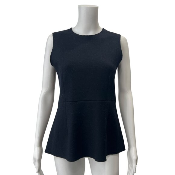The Row Charcoal Black Tank Top Peplum Wool Sweater size Small - Picture 1 of 7